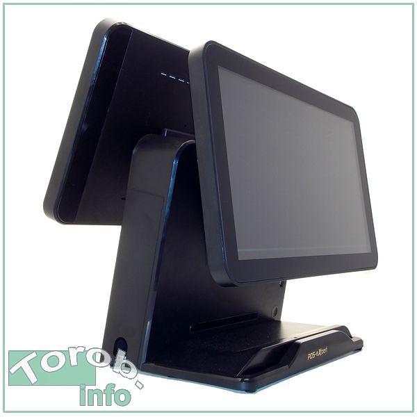 POS-eXpert Q8-D с двумя экранами - сенсорный pos-терминал Intel Celeron J1800. Intel Celeron J1900/ RAM 4Gb/ SSD 120Gb/ MSR/ 2*RS232/ 6*USB фото 1