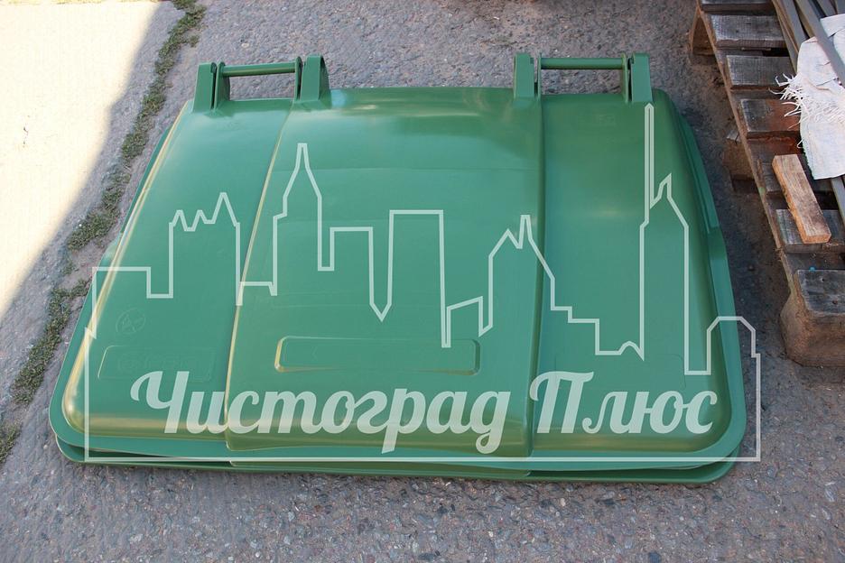 Крышка пластиковая для евроконтейнера 1100 л зеленая фото 3