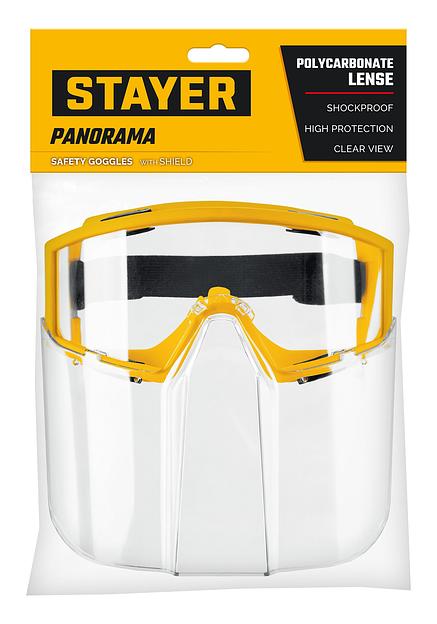 STAYER PANORAMA защитные очки закрытые со щитком, прозрачные, оптический класс 1 (110292) фото 3
