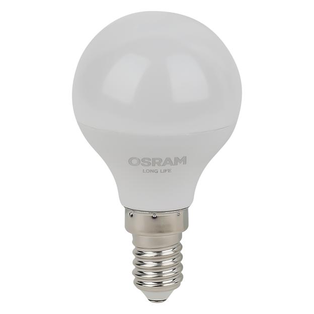 Лампа светодиодная LED 7Вт Е14 2700К 600Лм шар 220В (замена 60Вт) OSRAM фото 2