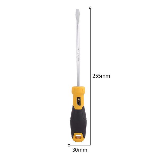 Шлицевая отвертка Deli DL6361501 6х150мм Материал: CR-V. Двухкомпонентная ручка. Хромированная. фото 3