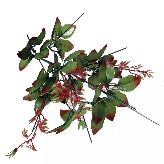 Подбукетник 11 голов 11 шестилистиков розы и 3 велюшки 56см 165-026/096 фото 1