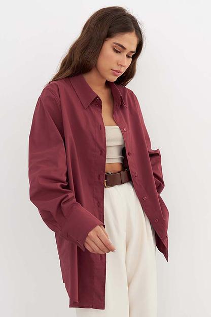 Рубашка длинная SCT_002_BGND/Бордовый фото 7