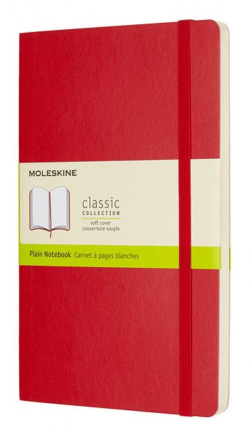 Блокнот Moleskine CLASSIC SOFT QP618F2 Large 130х210мм 192стр. нелинованный мягкая обложка красный фото 1
