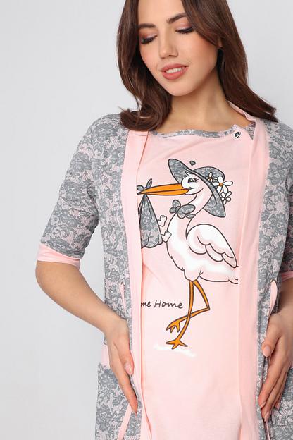 Комплект Style Magro для беременных и кормящих мам «Аист», пудровый, опт фото 5