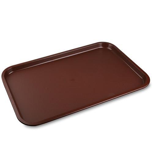 Поднос прорезиненный прямоуг. 46*36 см. коричневый MG /1/12/ фото 1