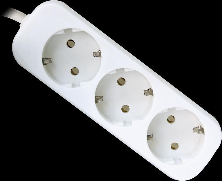 Удлинитель с заземлением Defender E330 3.0 м, 3 розетки (пакет) Defender E330 (3 м, 3 розетки) (99222) фото 1