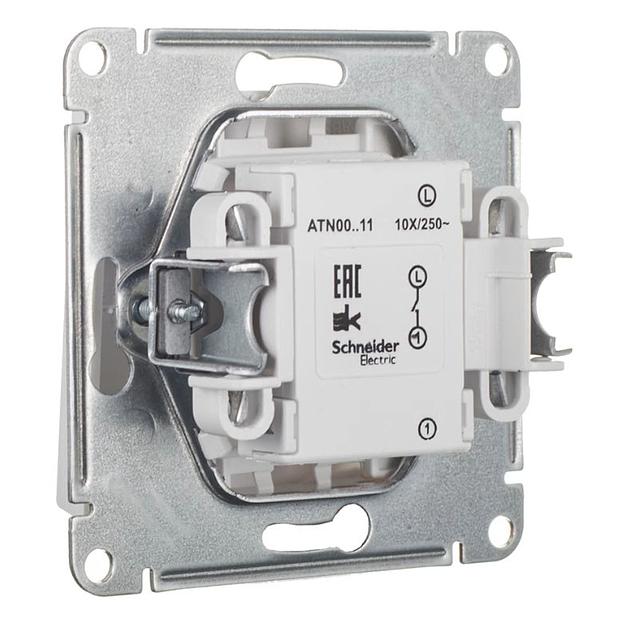 Systeme electric ATN000111 ATLASDESIGN 1-клавишный ВЫКЛЮЧАТЕЛЬ, сх.1, 10АХ, механизм, БЕЛЫЙ фото 5