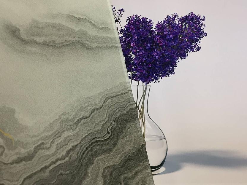 Межкомнатная дверь Invisible Macael (декор из керамики) на заказ фото 5