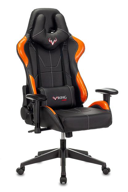 Кресло игровое Бюрократ VIKING 5 AERO черный/оранжевый искусственная кожа с подголов. крестовина пластик фото 1
