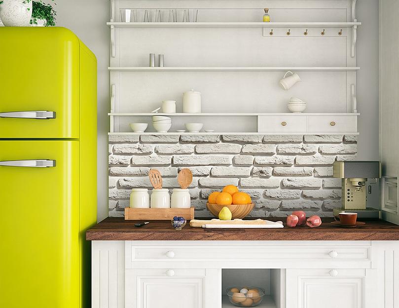 Интерьерная стеклянная панель «Белый кирпич» опт фото 3