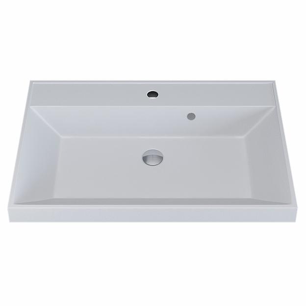 Раковина кварцевая для ванной комнаты Uperwood Classic Quartz 70 см, белая матовая, жасмин фото 6