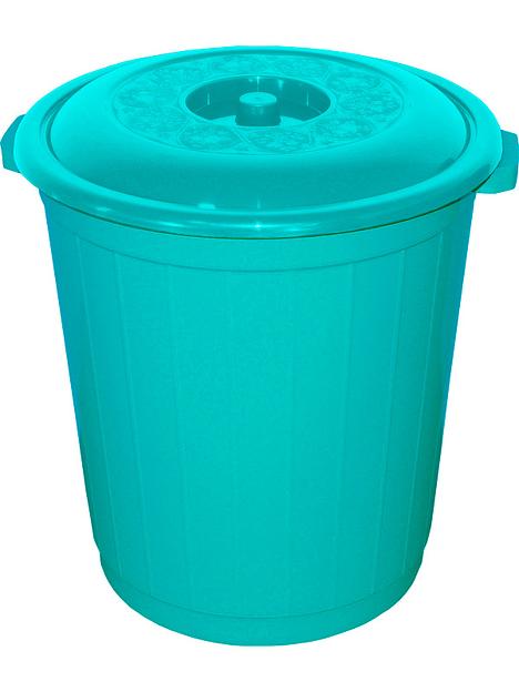 Бак (80 л) зеленый с крышкой фото 1