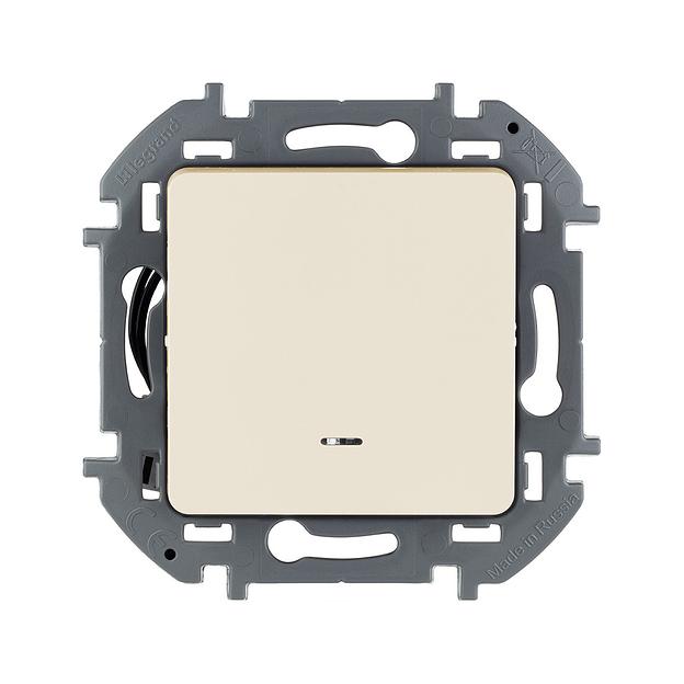 Выключатель одноклавишный с подсветкой/индикацией Legrand 673611 Inspiria с/у 10 А ~250В безвинтовы фото 2