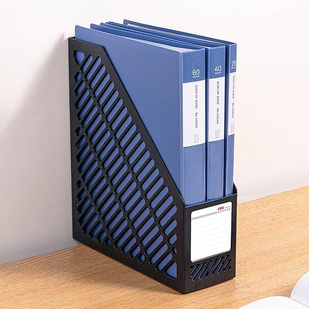 Лоток вертикальный Deli E9842 BLACK E9842 1отд. для бумаг черный пластик фото 2