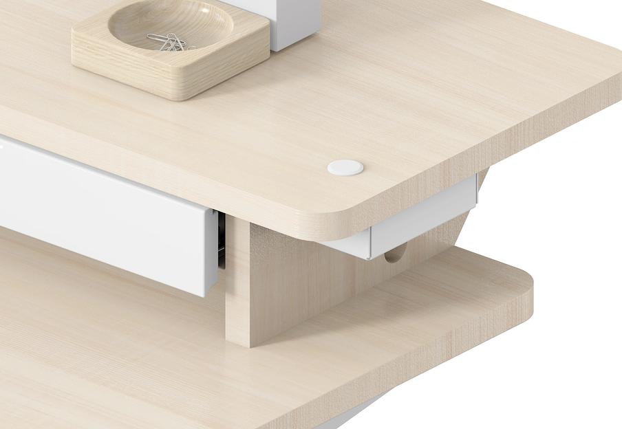 Стол для компьютера Cactus CS-EDL-DWT столешница ДСП светлый дуб каркас белый 120x71x60см фото 10