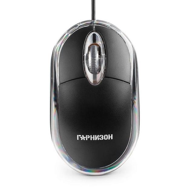 Мышь Гарнизон GM-100, USB, чип- Х, черный, 1000 DPI, 2кн.+колесо-кнопка фото 1