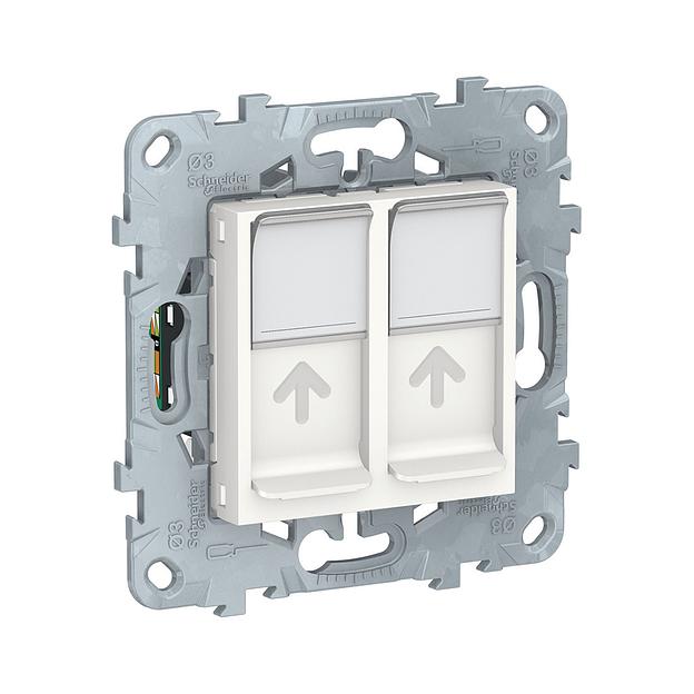 Розетка RJ45 SE NU542018 Unica New двойная категория 5е UTP белый NU542018 фото 1