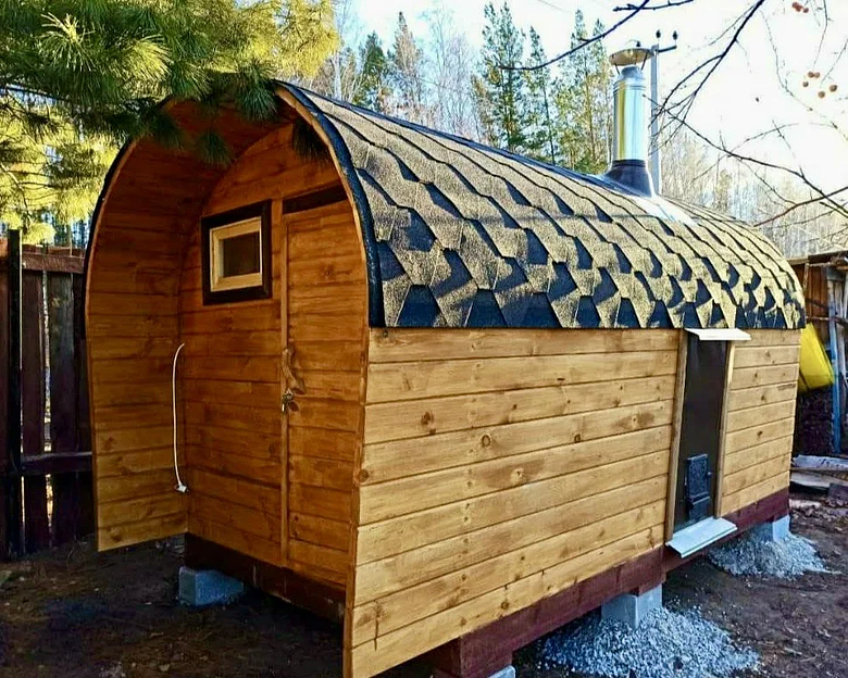 Изготовление в бане глухого козырька над входом фото 3