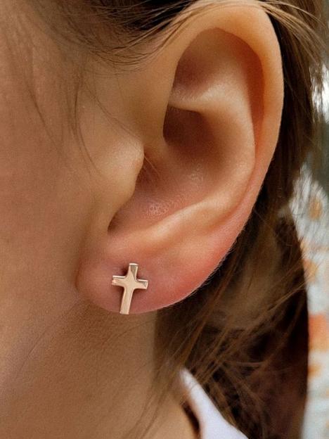 Ювелирные серебряные серьги крестик 925 фото 3