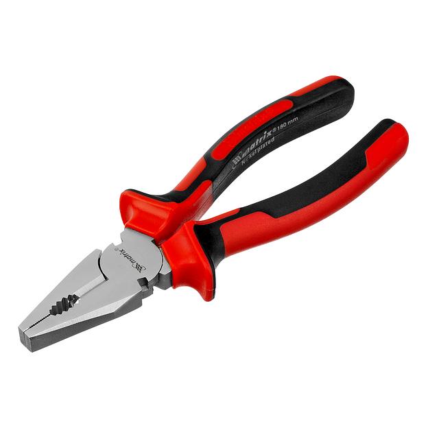 Плоскогубцы NICKEL, 180 мм, никелированные, двухкомпонентные рукоятки фото 1