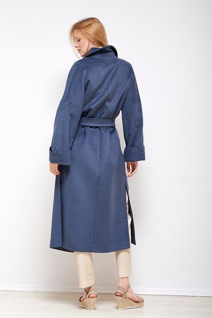 Женское демисезонное пальто деловое Mmoda синий, арт.2202551 фото 6