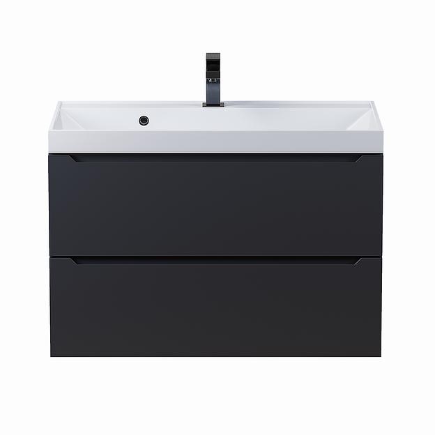 Тумба под раковину для ванной Uperwood Tanos 80 см, подвесная, черная матовая фото 8