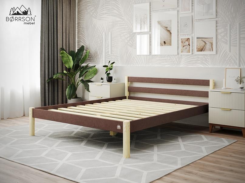 Кровать двуспальная «BØRRSON» Астри 160х200 см коричневая, опт фото 1