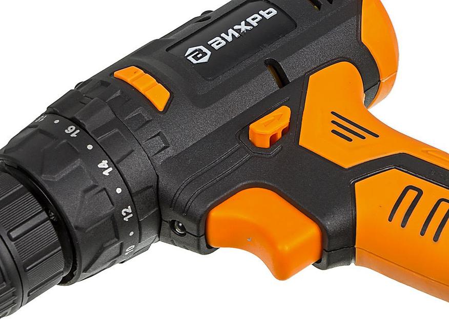 Дрель-шуруповерт ударная Вихрь ДА-18Л-2КУ/Б аккум. патрон:быстрозажимной (кейс в комплекте) фото 6