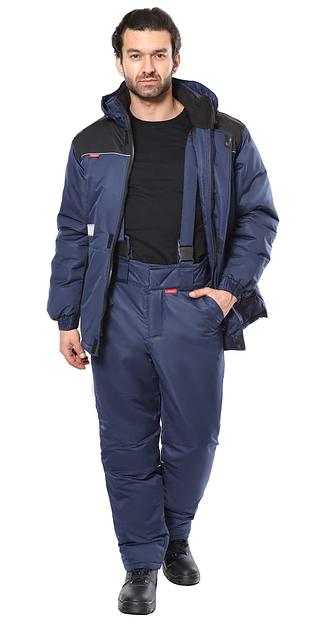 Костюм «Сириус-Комфорт» зимний куртка и брюки, синий с черным ОПТ фото 1