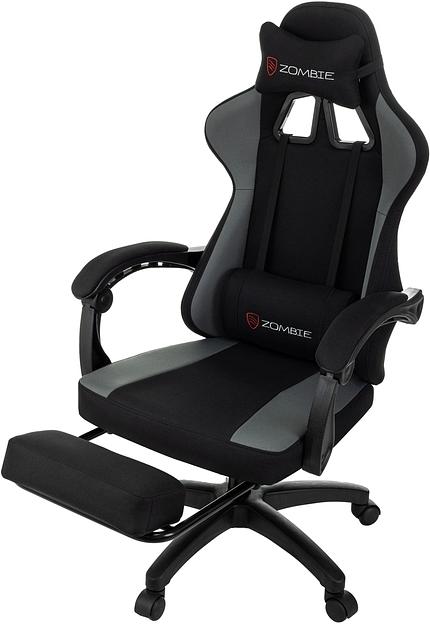 Кресло игровое Zombie Weaver черный/серый с подголов. крестов. пластик подст.для ног пластик черный фото 10