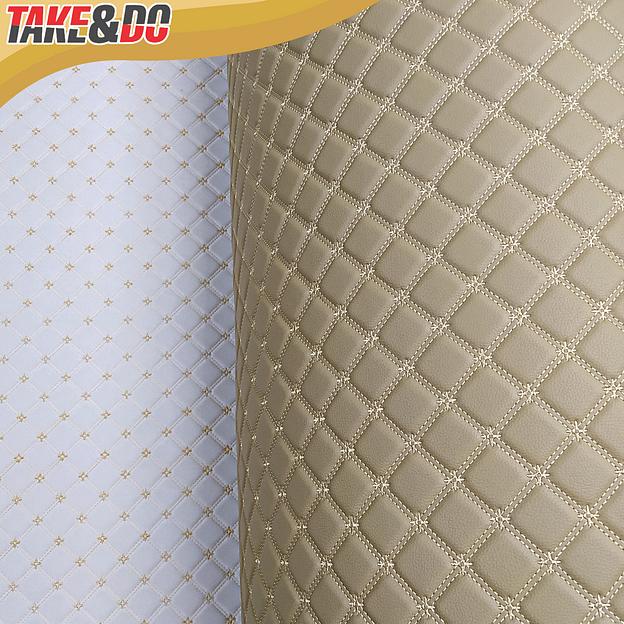 Экокожа звёзды, бежевый, нить шампань опт фото 2