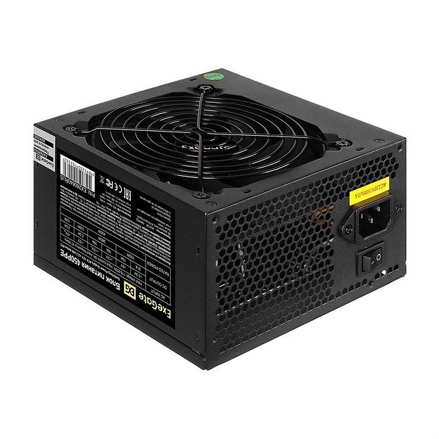 Exegate EX260640RUS-PC Блок питания 450W Exegate 450PPE, ATX, black, APFC, 12cm, 24p+(4+4)p, PCI-E, 3*IDE, 5*SATA, FDD фото 1
