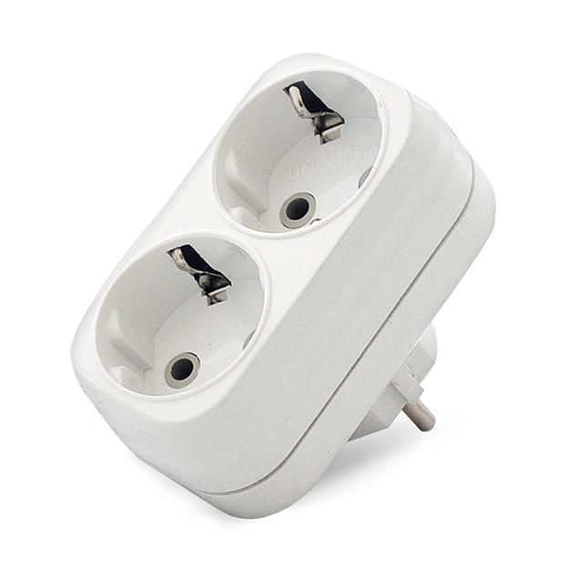 Тройник на 2 гнезда с заземлением 16А фото 1