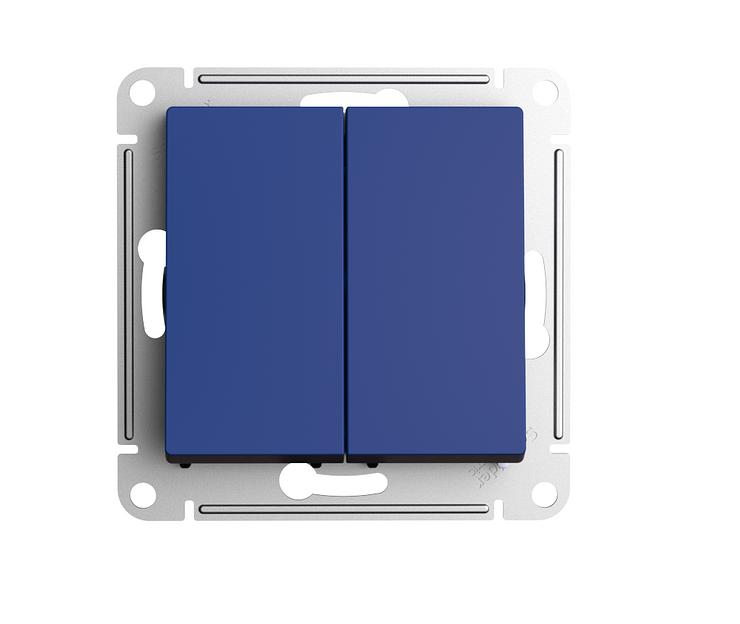 ATLASDESIGN выключатель двухклавишный, сх.5, 10АХ, механизм, АКВАМАРИН фото 1