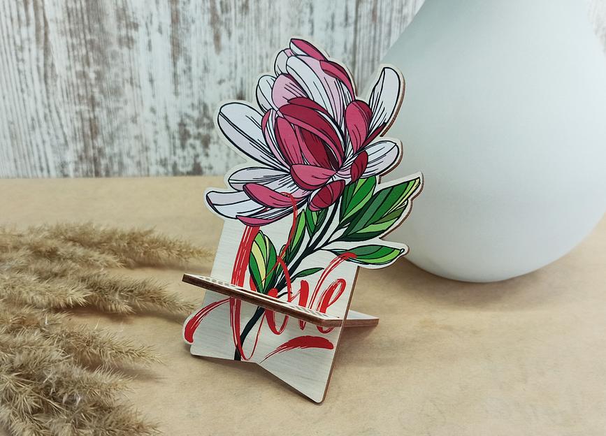 Подставка для смартфона из дерева Love, опт фото 1