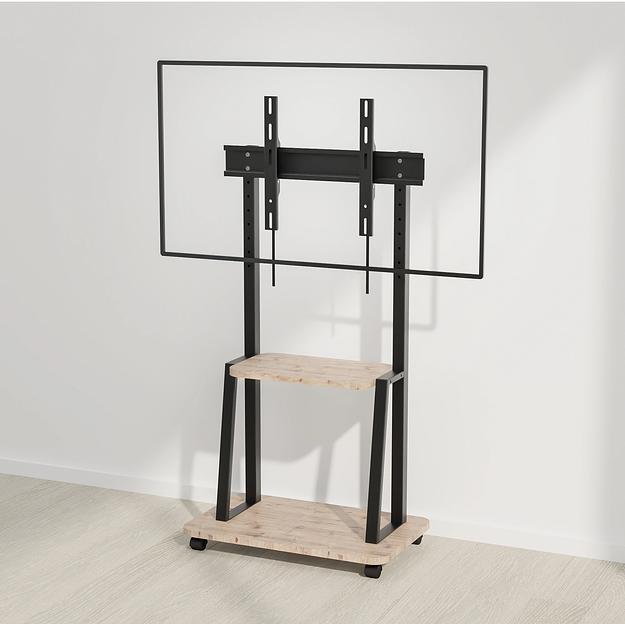 Стойка для телевизора Holder PR-108 черный/береза 32"-65" макс.80кг напольный мобильный фото 6