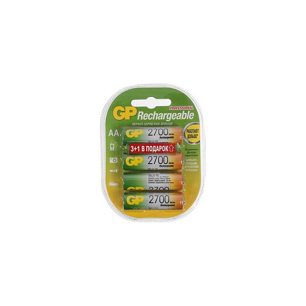 AA Аккумуляторная батарейка GP 270AAHC3/1, 4 шт. 2700мAч фото 1