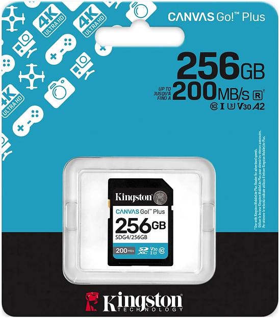Флеш карта SDXC 256GB Kingston SDG4/256GB Canvas Go! Plus V30 + adapter фото 3