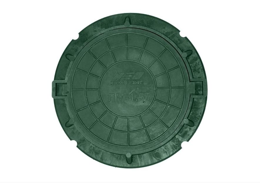 Люк канализационный ЛМ d-580 зеленый фото 2