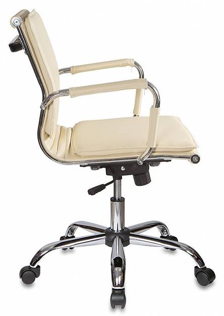Кресло руководителя Бюрократ Ch-993-Low слоновая кость искусственная кожа низк.спин. крестовина металл хром фото 3