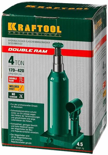 Домкрат Kraftool «43463-4» Double Ram гидравлический бутылочный ОПТ фото 3