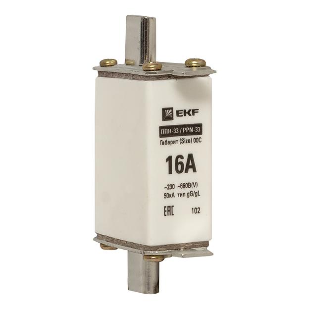 Вставка плавкая ППН-33 100/16А габарит 00C PROxima EKF fus-33/100/16 фото 1