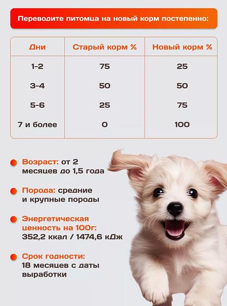 Корм для щенков KamLeader «Holistic Телятина с овощами» 2 кг фото 5