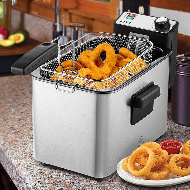 Фритюрница Kitfort КТ-4053 2000Вт серебристый/черный фото 2