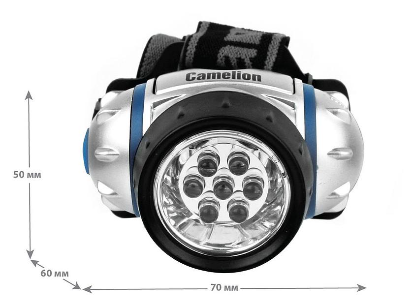Фонарь налобный Camelion LED5310-7F3 серебристый/черный лам.:светодиод. AAAx3 (7534) фото 3