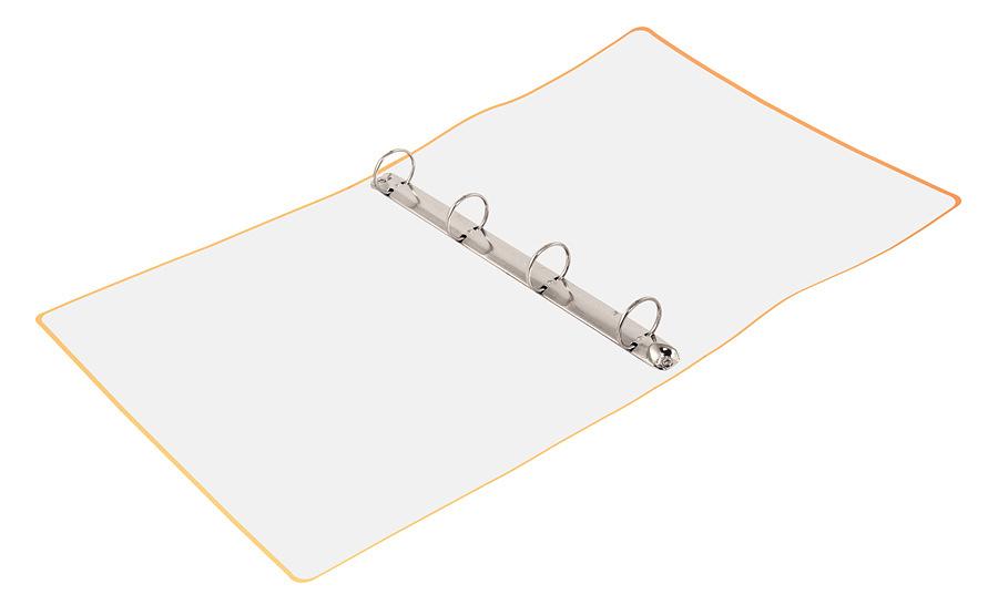 Папка панорама на 4-х кольцах Бюрократ Double Neon DNE0740/4ROR A4 пластик 0.7мм кор.40мм карм.на лиц.стор. оранжевый фото 2