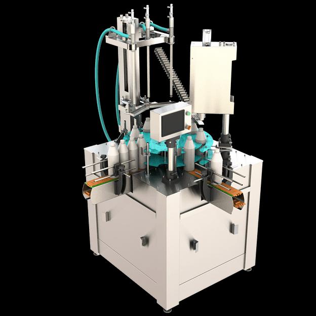 Автомат розлива и укупоривания жидкостей винтовыми колпачками роторного типа (карусельный, весовой) фото 2