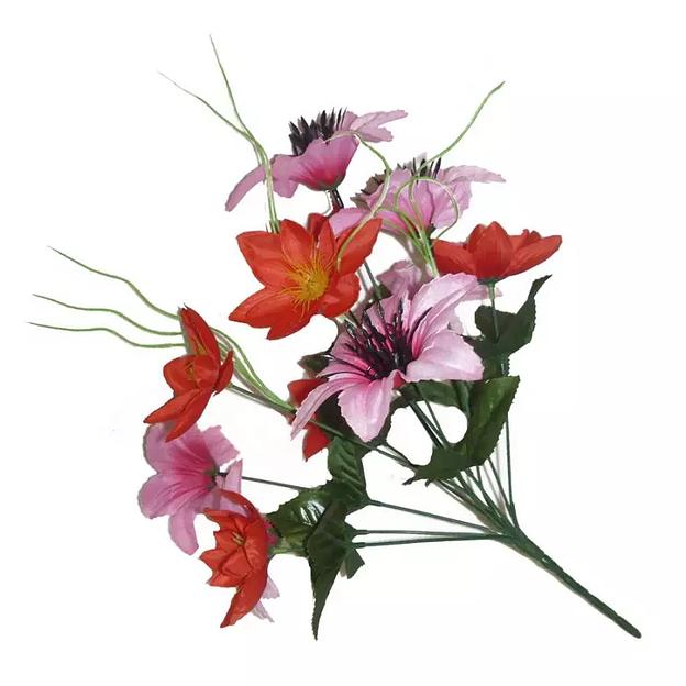 Букет композиции георгинов с лилиями 12 голов (2 вида 6+6) 38см 080-315+464 фото 2