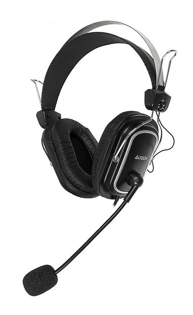 Наушники с микрофоном A4Tech HS-50 черный 2.4м мониторные оголовье фото 1